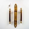 3pc Brass French Style Pull Door Handles