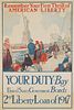 WWI 2nd liberty loan US government bonds poster
