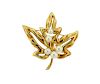 Tiffany &amp; Co 18k Gold Pearl Leaf Brooch Pin