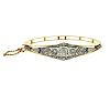 Art Deco 14K Gold Diamond Sapphire Bangle Bracelet