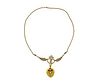 Antique Victorian 15K Gold Pearl Heart Locket Pendant Necklace