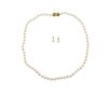 Mikimoto 18K Gold Pearl Necklace Earrings Set