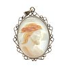 Antique Shell Cameo in 18k Gold Pendant