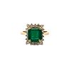 2.65 Ctw Emerald & Diamonds Cocktail Ring in 14k Gold