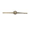 Art Deco Brooch Pin in 18k Gold with Pearl and Diamonds