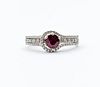 Playful Ruby & Diamond Ring in 14kt White Gold