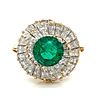 OSCAR HYMAN 18K & Platinum Emerald and Diamond Ring