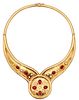 Lalaounis Greece Necklace In 18K Gold With 16.67 Cts In Diamonds & Rubies