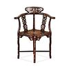 Chinese Rosewood Mother-of-Pearl Corner Chair