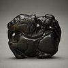 Chinese Carved Dark Stone Horse