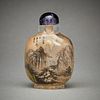 Chinese Inside Painted Snuff Bottle w/ Sepia Wash