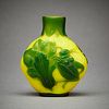 Chinese Glass Overlay Snuff Bottle w/ Cricket
