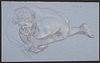 Paul Cadmus Nude Figure Crayon on Blue Paper