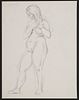Paul Cadmus Standing Female Nude Drawing on Paper