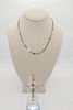 Tiffany & Co. .925 Sterling Silver & 18k Gold Figaro Chain Necklace & Matching Bracelet!