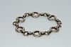 .925 Sterling Silver Heart Link Chain Bracelet 