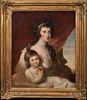  PORTRAIT OF ELIZABETH CAMPBELL & DAUGHTER OIL PAINTING