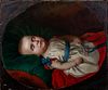 PORTRAIT OF A SLEEPING CHILD OIL PAINTING