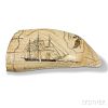 Scrimshaw Whale's Tooth Showing the Frances   of New Bedford