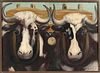 American School, 20th Century      Portrait of Two Oxen