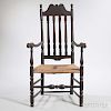 Brown-painted Bannister-back Armchair