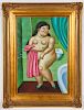 Fernando Botero Style Reproduction Painting