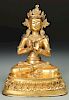 Fine Antique Sino/Tibetan Gilt Bronze Buddha
