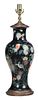 Chinese Famille Noire Porcelain Vase Mounted as Lamp