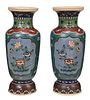 Pair of  Japanese Cloisonne Ceramic Vases