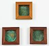 3 Framed Pre Columbian Chimu Culture Bronze Mirrors