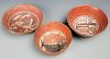 3 Pre Columbian Tiahuanaco Bowls