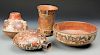 4 Pre Columbian Nazca Culture Eathenware Vessels