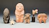 Collection of 6 Pre Columbian Figural Artifacts