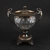 Charles X Style Silver and Glass Footed Vase