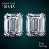 4.02 carat diamond pair, Emerald cut Diamonds GIA Graded 1) 2.01 ct, Color E, VVS1 2) 2.01 ct, Color F, VVS1. Appraised Value: $180,800 