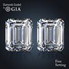 10.02 carat diamond pair, Emerald cut Diamonds GIA Graded 1) 5.01 ct, Color F, VVS2 2) 5.01 ct, Color G, VVS2. Appraised Value: $1,277,500 