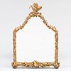 Victorian Giltwood Mirror with a Hippocampi Finial