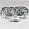 English Ironstone Entree Dish and Cover, and Two Platters