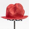 Vivienne Westwood Red Straw Mountain Hat