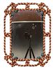 ITALIAN POLYCHROME PAINTED ROPE FRAME MIRROR