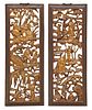 (2) CHINESE FIGURAL CARVED HANGING PANELS