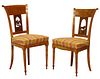 (2) RUSTIC ITALIAN CARVED FRUITWOOD SIDE CHAIRS