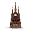 Folk Art Carved Church Clock and Music Box