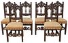 (6) SPANISH BAROQUE STYLE UPHOLSTERED SIDE CHAIRS