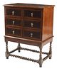 WILLIAM & MARY STYLE OYSTER VENEER CABINET & STAND