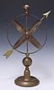 FRENCH BRASS ARMILLARY SPHERE TABLE LAMP