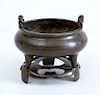 CHINESE ARCHAIC STYLE BRONZE TRIPOD CENSOR