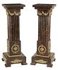 (2) ORMOLU-MOUNTED MARBLE FLUTED PEDESTALS