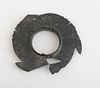 CHINESE NEOLITHIC CARVED BLACK JADE FRAGMENTARY COLLARED DISK