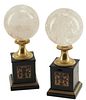 (2) DECORATIVE ROCK CRYSTAL SPHERES ON STANDS